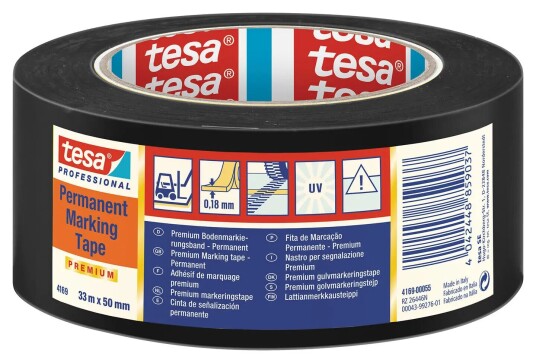 Tesa 4169  Dansematte/gulvmarkeringstape 50mm X 33m Sort