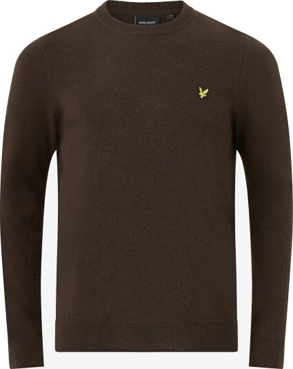 Lyle & Scott Genser Lambswool Blend Crew Neck Jumper Brun