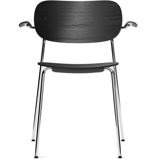 Audo Copenhagen Co Spisestol Forkrommede Ben Sete + Rygg + Arm Svart Eik