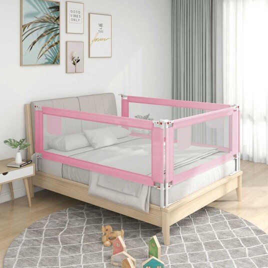 vidaXL Sengehest småbarn rosa 190x25 cm stoff vidaXL Sengehest småbarn rosa 190x25 cm stoff