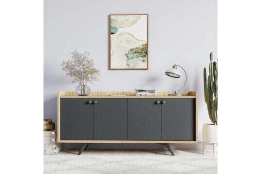 Qeleddun Avlastningsbord 150 cm Antrasitt/Natur