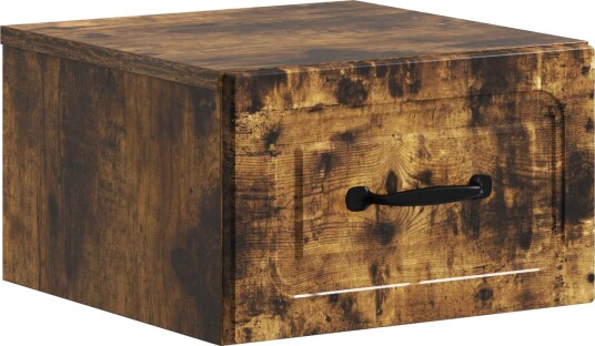  Vegghengt Nattbord Røkt Eik 34,5 x 33 x 20 cm Konstruert tre