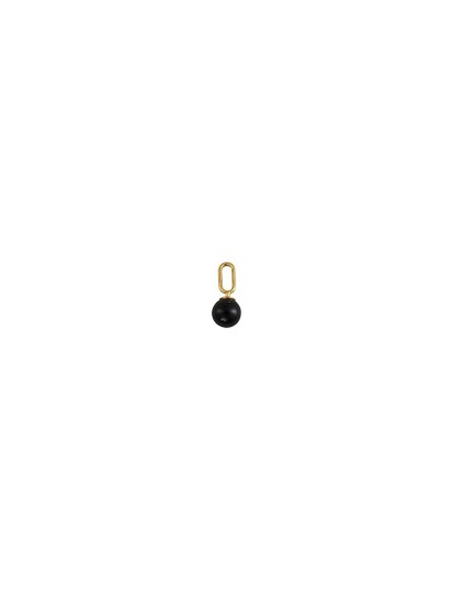 Design Letters Stone Drop Charm - Black - 5 MM