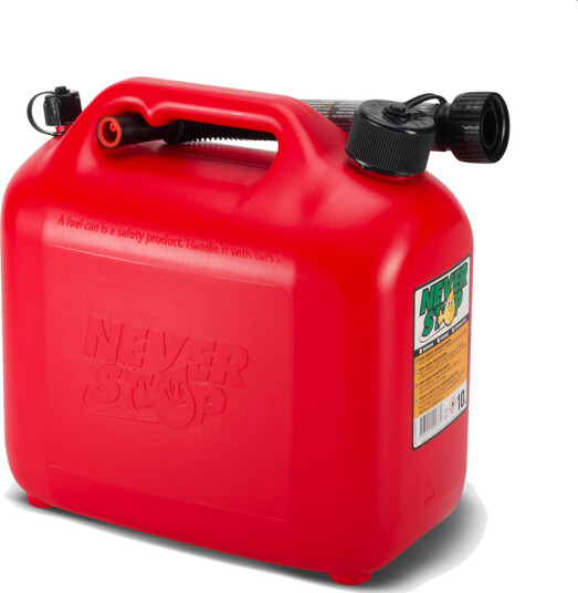 Never Stop Bensinkanne   Rød   Plast   10 Liter  Auto stop helletut