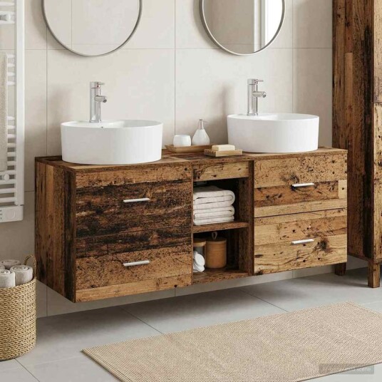 vidaXL Baderomsskapsett 3 stk. Gammelt tre 49,5 x 44,5 x 65 cm vidaXL Baderomsskapsett 3 stk. Gammelt tre 49,5 x 44,5 x 65 cm