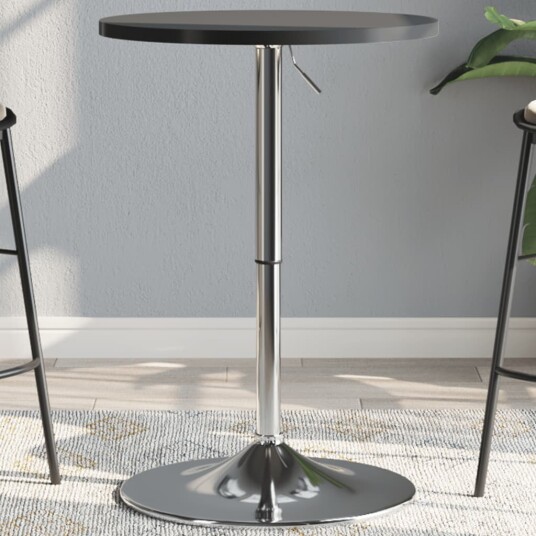 Barbord svart 50x50x90 cm konstruert tre og forkrommet stål 8721012880139