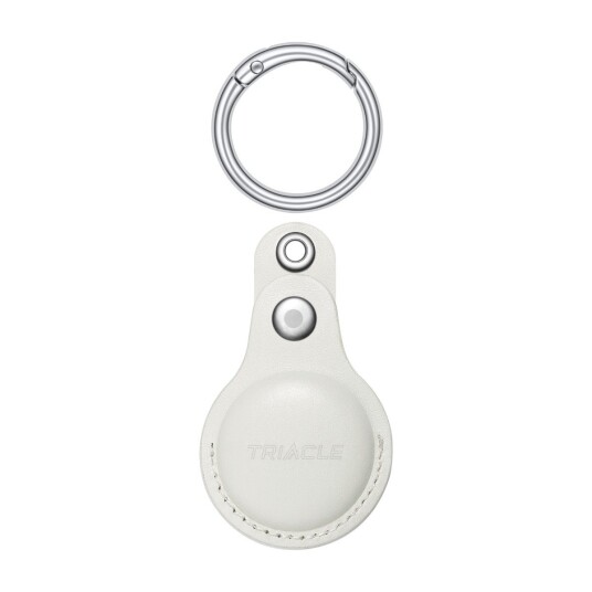 Triacle nøkkelring i ekte skinn for Apple AirTag/Triacle X mark Two/Triacle X mark Three Hvit Triacle nøkkelring i ekte skinn for Apple AirTag/Triacle X mark Two/Triacle X mark Three Hvit