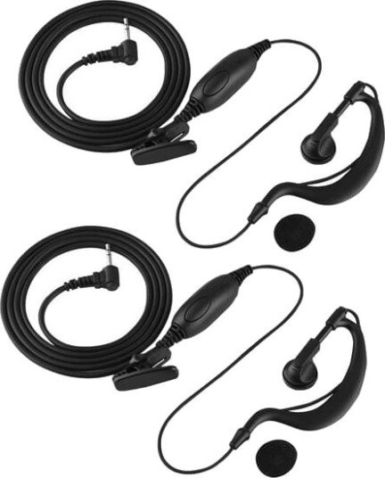2 stk. 2,5 mm G-formet Enkel Pin Walkie Talkie Headset Toveis Radio Øretelefoner