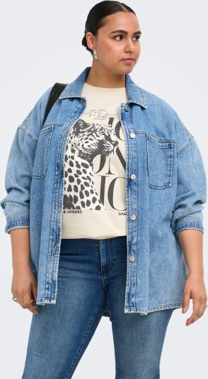 ONLY Carmakoma Carroxy S/S Reg O Neck Tee Jrs Cream 46 48