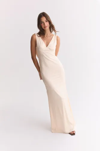 Nelly   Champagne   Stunner Satin Dress