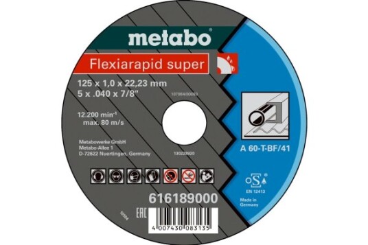 Metabo 616189000, Kutteskive, Flatt Senter, Stål, Metabo, 2,22 Cm, 12,5 Cm Metabo 616189000, Kutteskive, Flatt Senter, Stål, Metabo, 2,22 Cm, 12,5 Cm