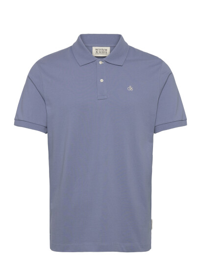 Scotch & Soda Seasonal Core Pique Chest Logo Polo Blue XXL