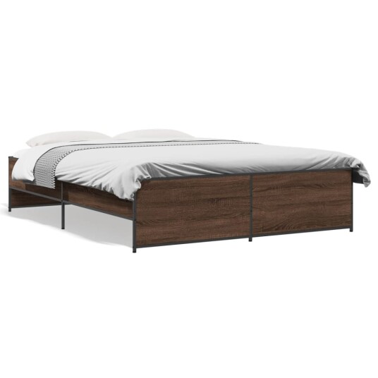  Sengeramme brun eik 140x200 cm konstruert tre og metall 8721102610813