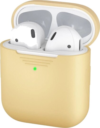KeyBudz PodSkinz Silikone Etui til AirPods 1. og 2. generasjon Pastellgul