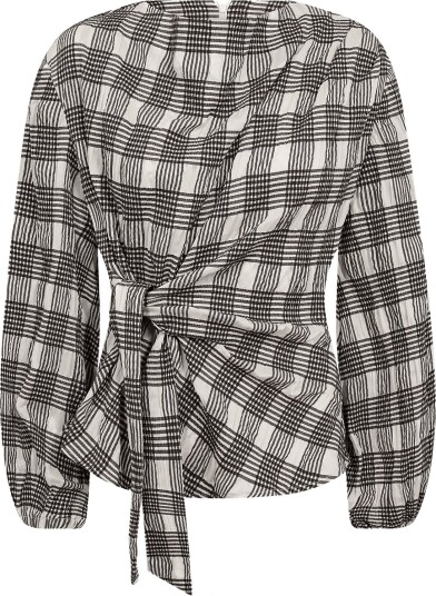 Co" Couture Chandlercc Check Tie Blouse   BONE   L