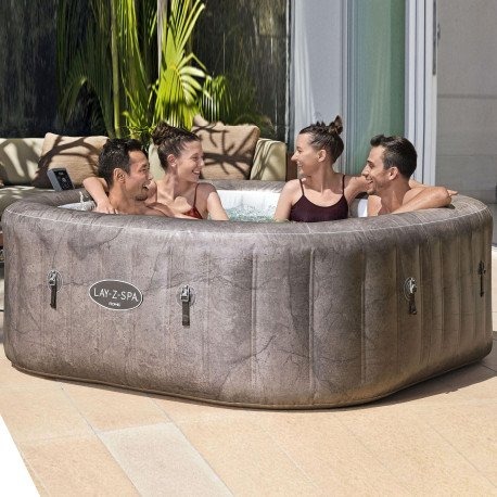 Lay-Z-Spa Rome 6 Brown Marble 180x180x71cm Oppblåsbart Bestway Lay Z Spa Boblebad