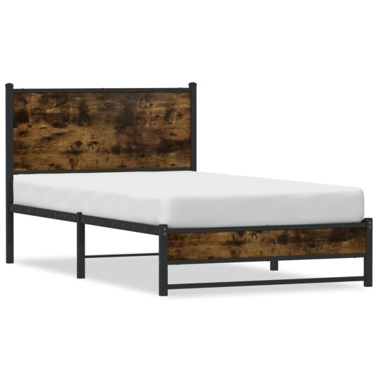  Sengeramme i metall uten madrass røkt eik 100x190 cm 8721102954139