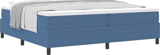 Box Spring Seng med Madrass Blå 200x200 cm Corduroy Stoff