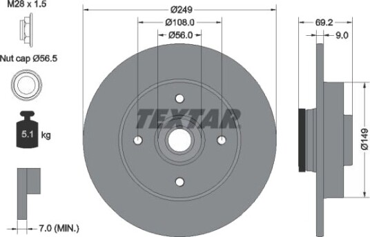 TEXTAR 92202100 Bremseskive