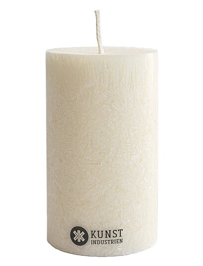 Kunstindustrien Upcycled Olive Wax Pillar Candle   Cream   6X10CM
