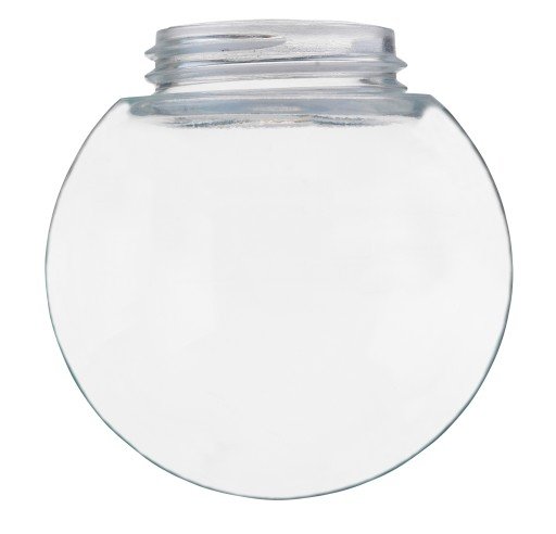 Glasskuppel Glob Ø150 mm, H133 mm, gjenger 84,5 mm, klar
