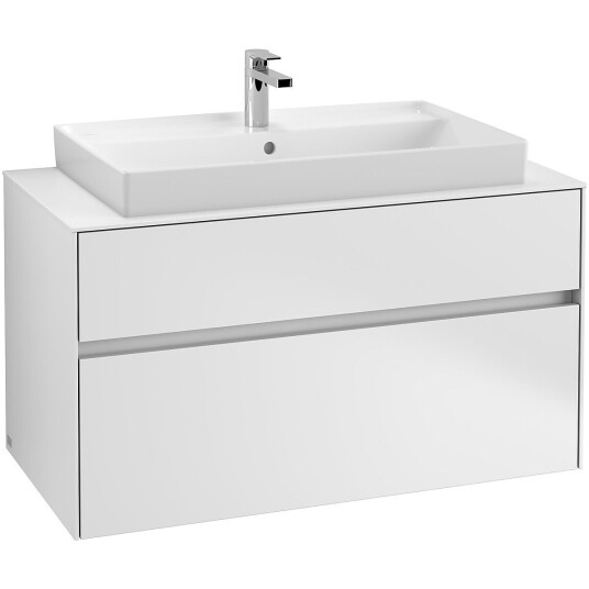 Villeroy & Boch Collaro Servantskap med 2 skuffer 100x50x54,8 cm u/lys Hvit Matt