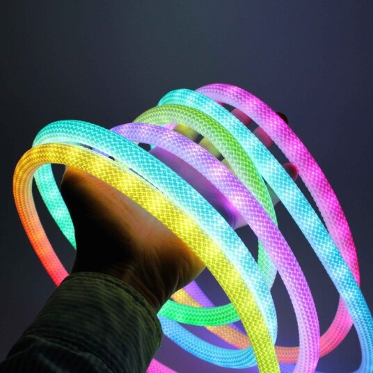 Ledlife 3m RGBIC Neon flex slange USB IP20 komplett sett vevd tau Bluetooth App fjernkontroll