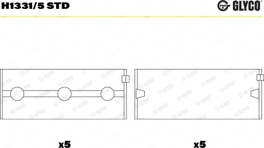 Veivaksellager GLYCO H1331/5 STD