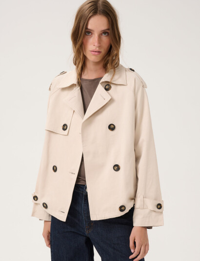 My Essential Wardrobe Miramw Short Trenchcoat Cream 46