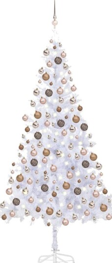 vidaXL Kunstig juletresett med LED og kuler 210 cm 910 grener