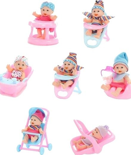 Beau Baby Sittende Mini-Babydukke 12 cm