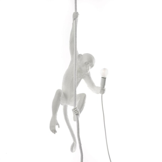 Monkey Med Tau Taklampe Hvit