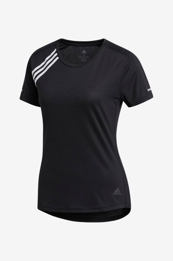adidas Sport Performance Løpetopp 3 stripes Run Tee Svart