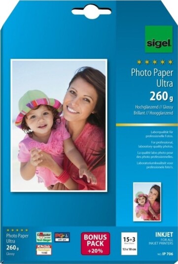 Sigel IP706 Fotopapir 130x180 mm 260 g/m² 18 ark