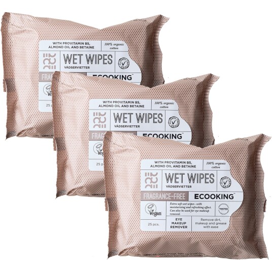 ECOOKING Wet Wipes Fragrance Free 25 pcs x 3 ECOOKING Wet Wipes Fragrance Free 25 pcs x 3