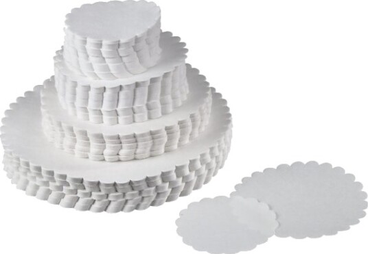 Fadpapir Ø20 Cm Rund Præget Hvid,500 Stk/Pk