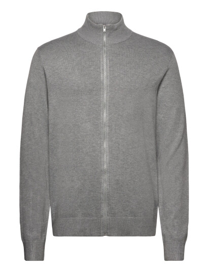 Lindbergh Ecovero L/S Zip Cardigan - Grey - XL