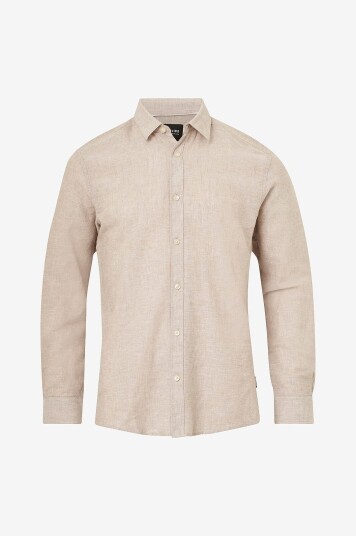 ONLY & SONS - Skjorte onsCaiden LS Solid Linen Shirt - Grå