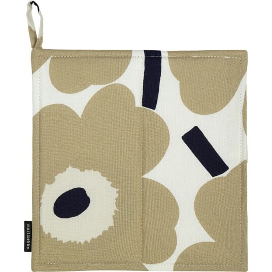 Marimekko Pieni Unikko Gryteklut Beige / Off white / Mørkeblå Marimekko Pieni Unikko Gryteklut Beige / Off white / Mørkeblå