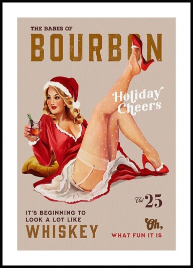 Babes of Bourbon Vol 25 Holiday Cheer Christmas Pinup Plakat Plakat / 50x70cm