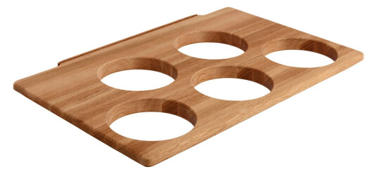 VEGA Overdel for 5 skåler Ø 14 cm; Størrelse GN 1/1 53x34x2.5 cm LxBxH; Eik; Rektangulær
