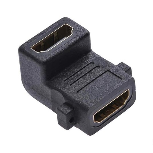 2-Pak - Vinklet HDMI Hun til Hun Adapter – Gullbelagt