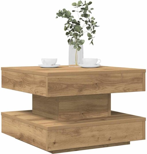 Salongbord 360 graders roterbart artisan eik 50x50x34,5 cm
