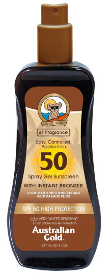 Australian Gold SPF 50 Spray Gel with Bronzer 237 ml