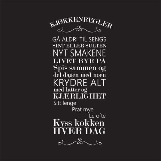 Serviett lunsj 20 stk Kjøkkenregler sort