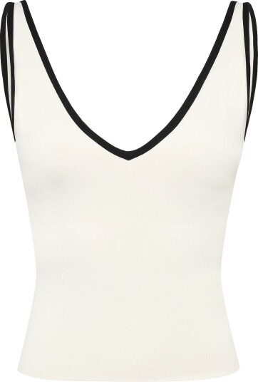 aim´n Shape Seamless Deep Cut Singlet   Cream   S