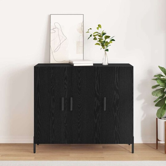 svart eikebord 90x34x80 cm laget av konstruert tre