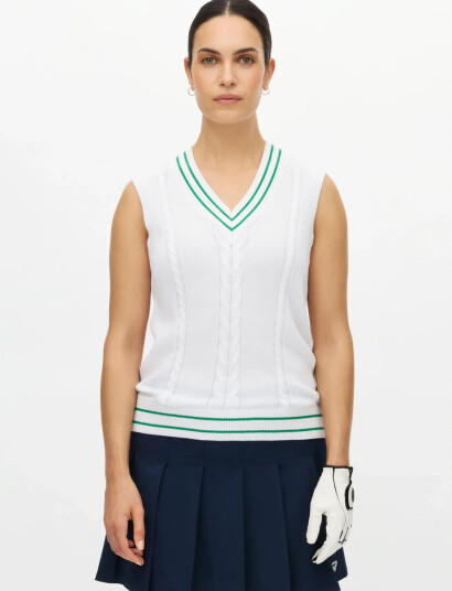 Röhnisch Cotton Cable Vest White S Röhnisch Cotton Cable Vest White S