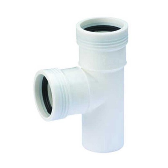Wavin Wafix 88,5° Grenrør 40x40mm Plast Hvit for Avløp