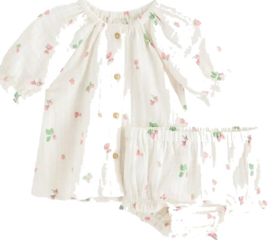 Lindex Set Blouse And Bloomers Cream 80